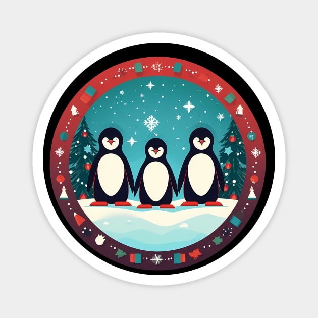 Penguin in Ornmament, Love Penguins Magnet by logiamerch